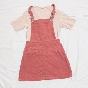 H&M Divided Pink Corduroy Overall Skirt | Size 6